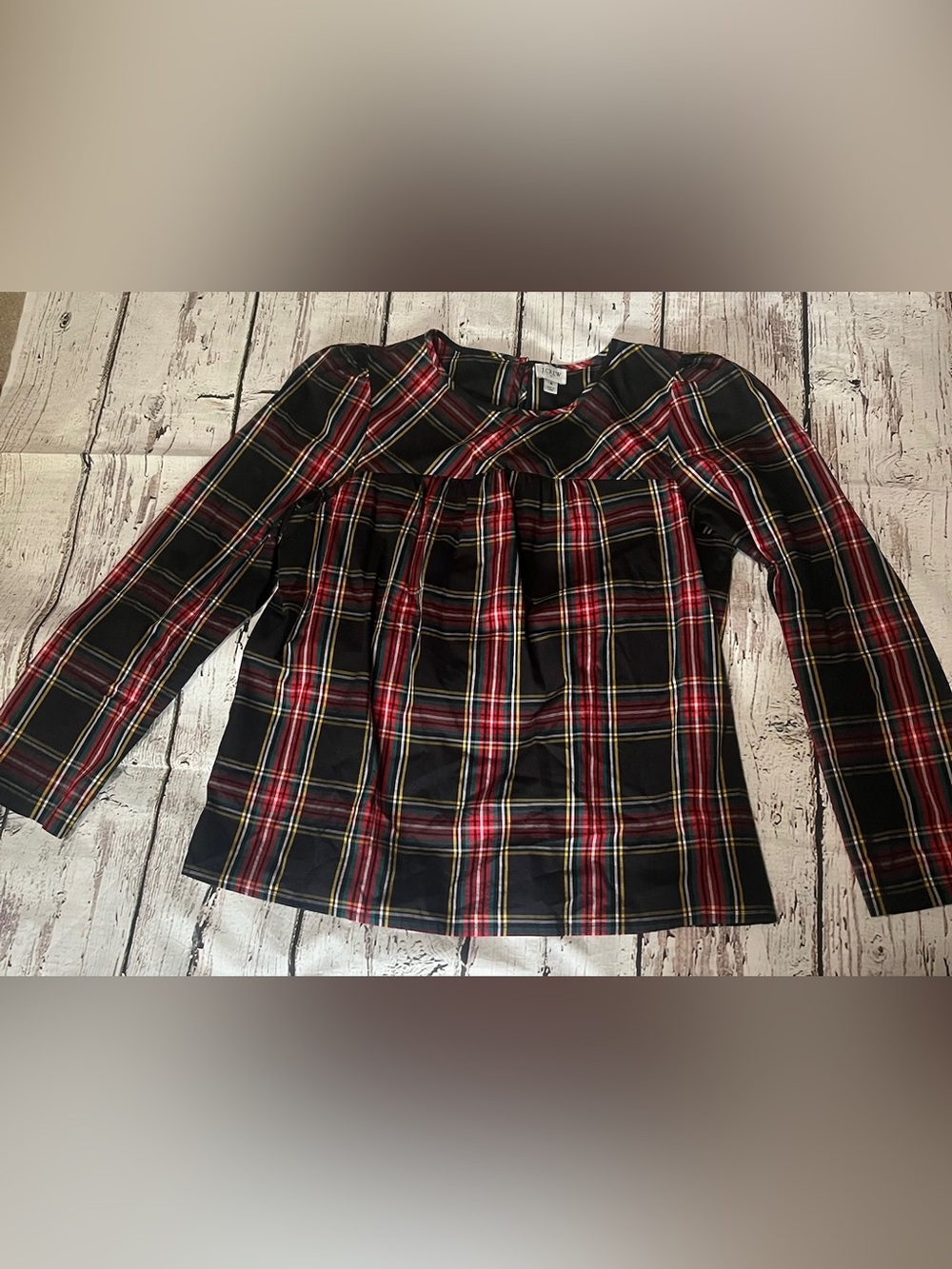 J. Crew Black, Red & Yellow Plaid Long-Sleeve Top